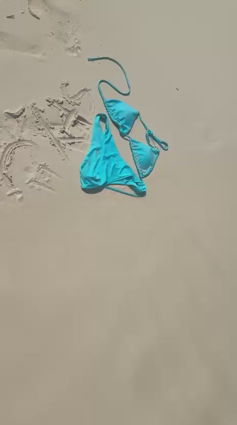Neon Blue Classic Bikini Top