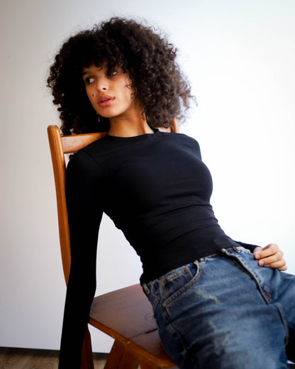 Contour Long Sleeve Top (Black)