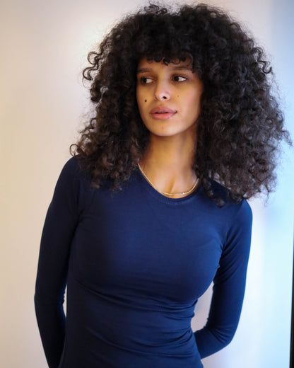 Contour Long Sleeve Top (Navy)