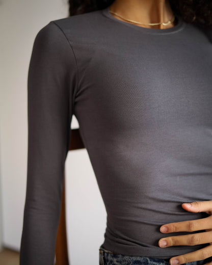 Contour Long Sleeve Top (Charcoal Grey)