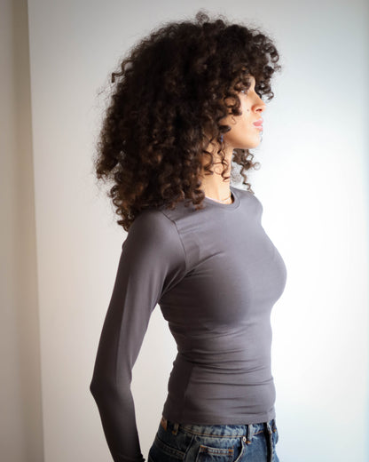 Contour Long Sleeve Top (Charcoal Grey)