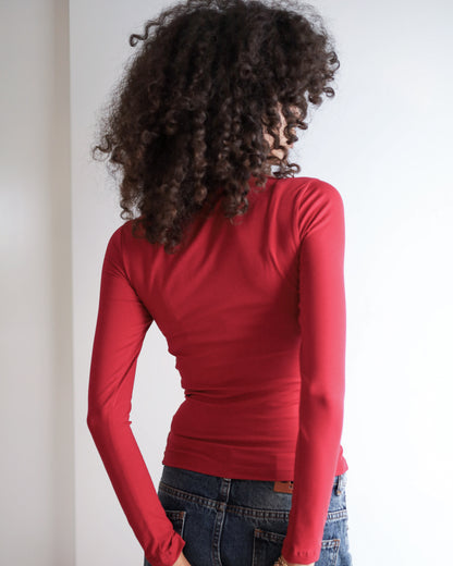 Contour Long Sleeve Top (Burgundy)
