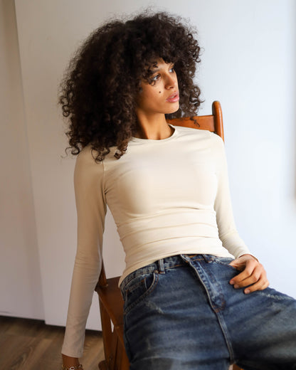 Contour Long Sleeve Top (Cream)