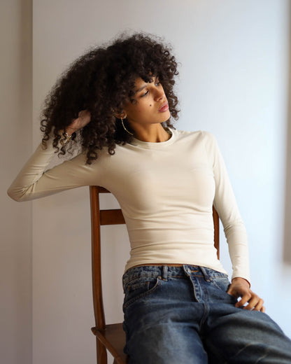 Contour Long Sleeve Top (Cream)