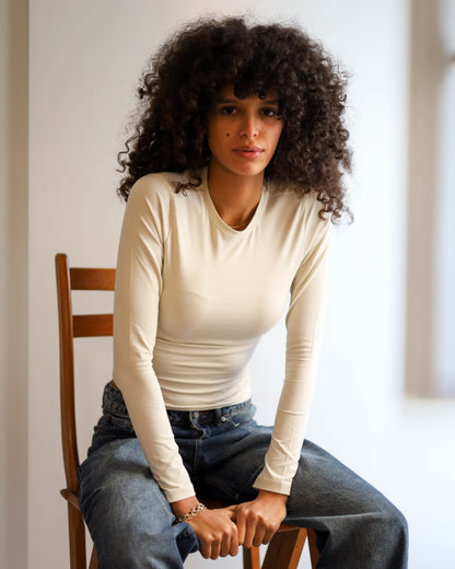 Contour Long Sleeve Top (Cream)