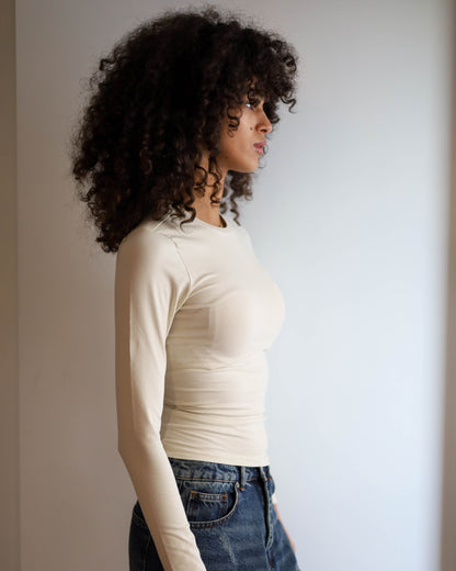 Contour Long Sleeve Top (Cream)