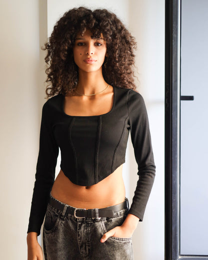 Ribbed Corset Top