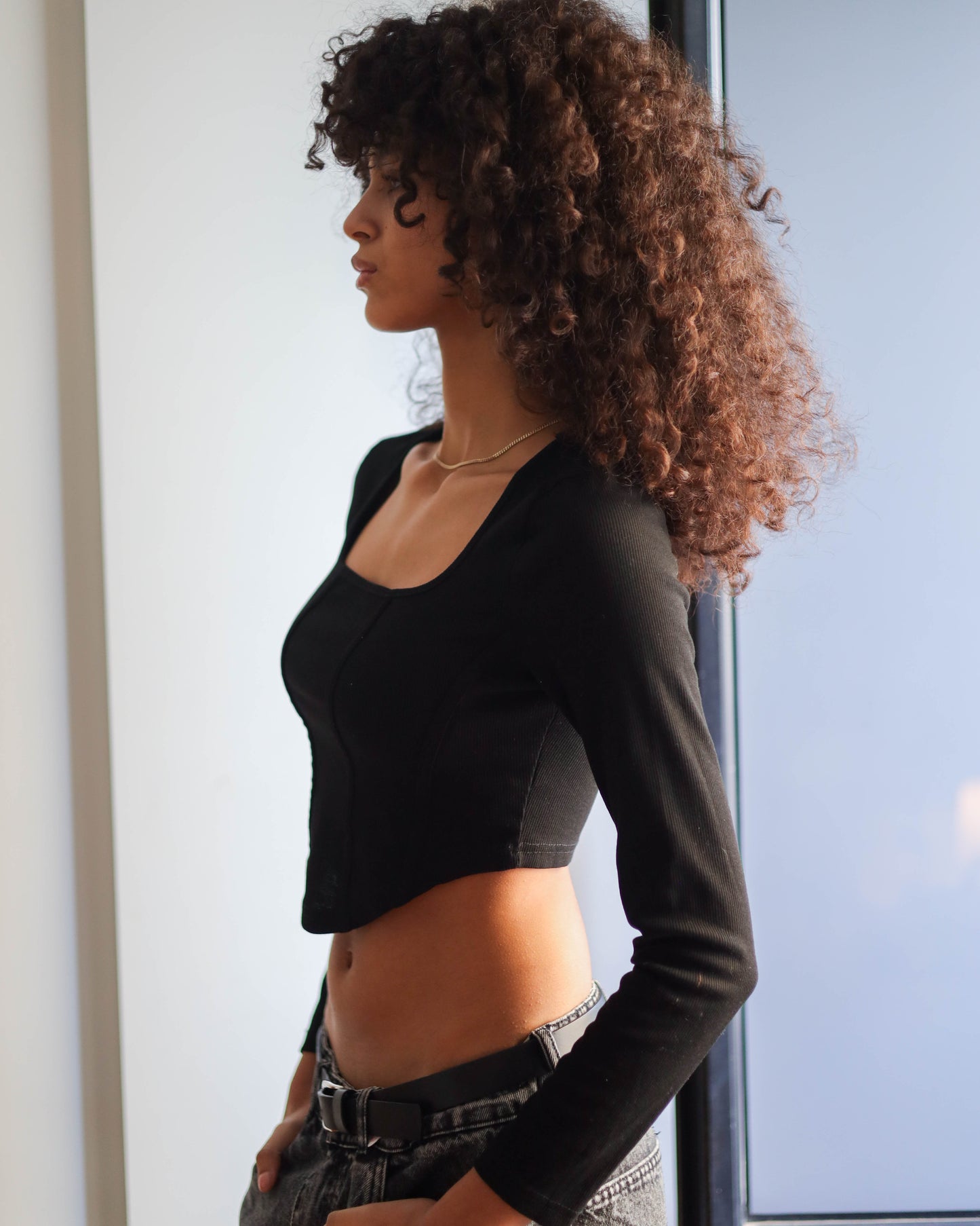 RIBBED CORSET TOP