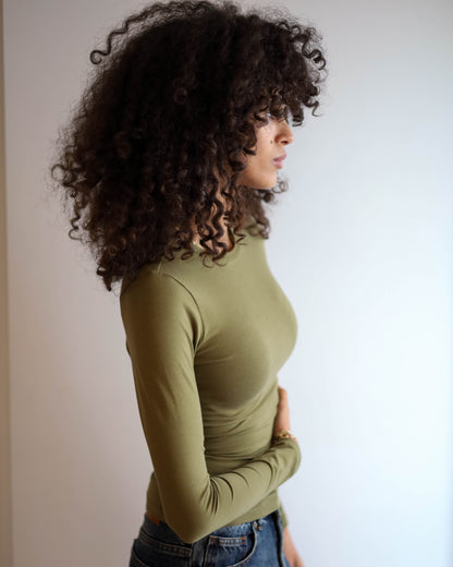 Contour Long Sleeve Top (Olive Green) New