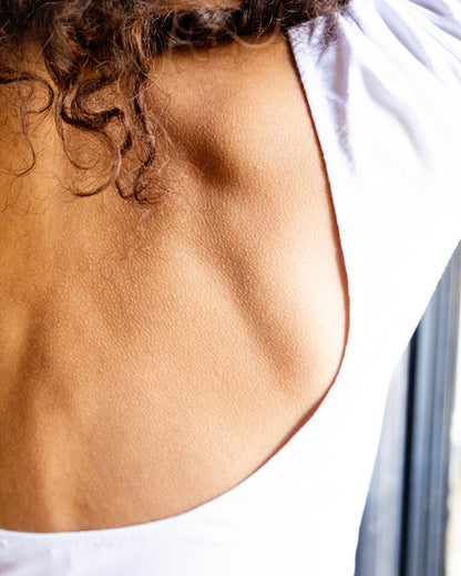 White Low Back Contour Top