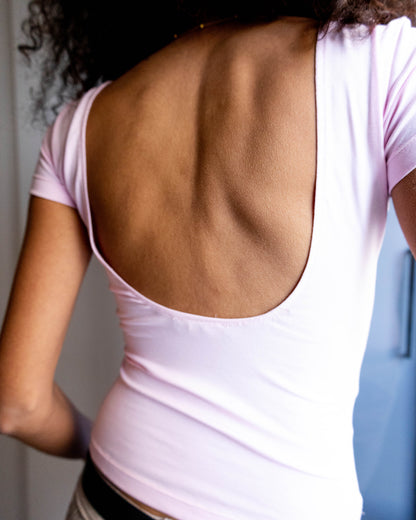 Pink Low Back Contour Top